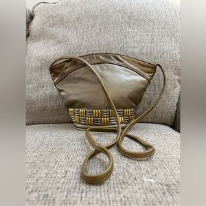 Vintage Atalla Gold Leather Crossbody Bag